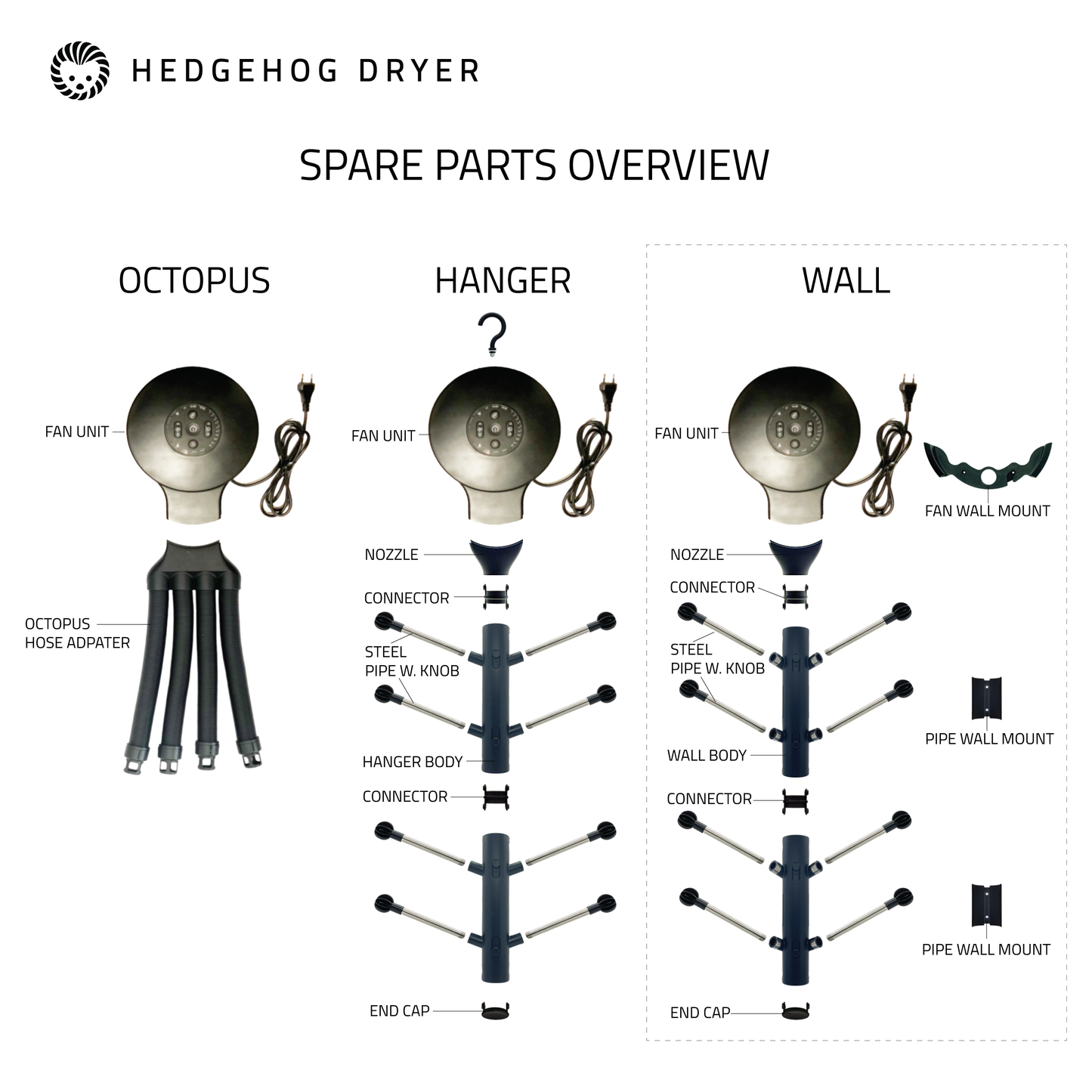 Extra long steel pipe with knob for Hanger and Wall