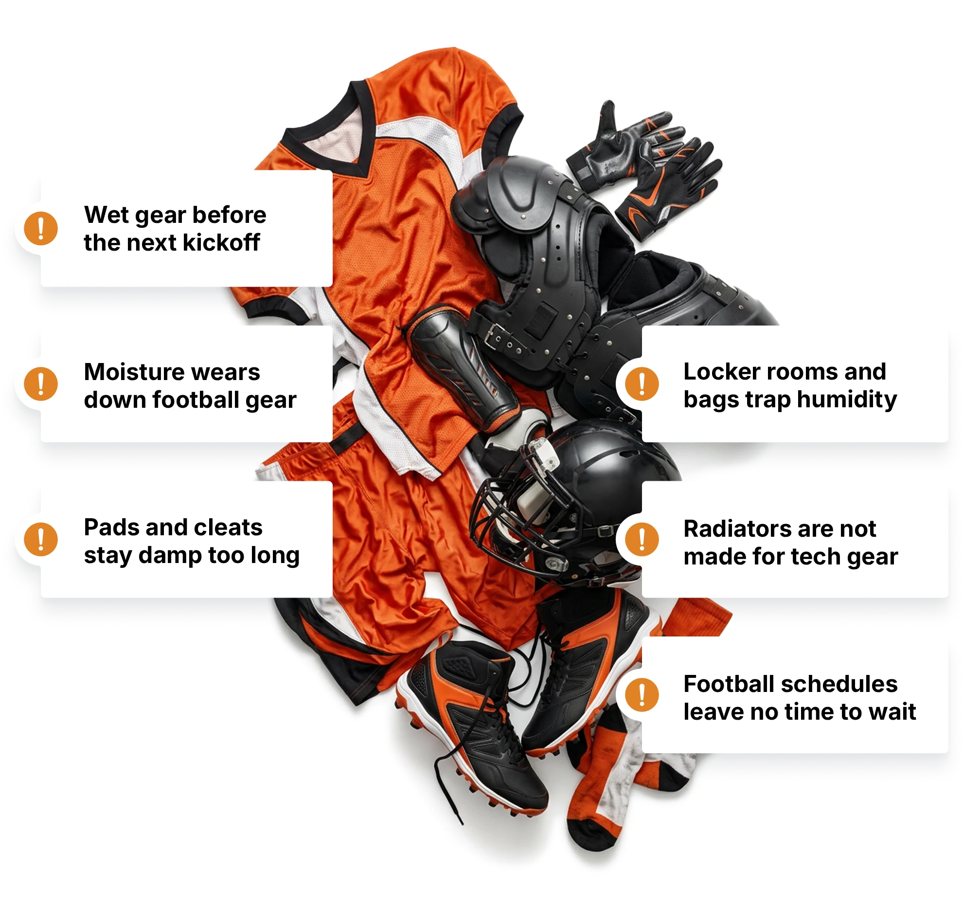 Football gear stays wet longer than you think